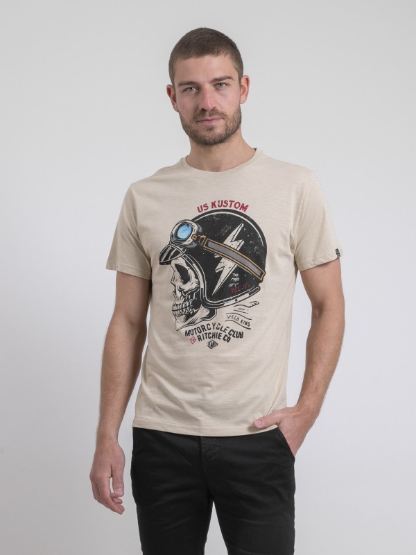 T-shirt col rond pur coton...