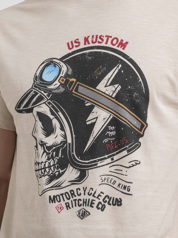 T-shirt col rond pur coton...