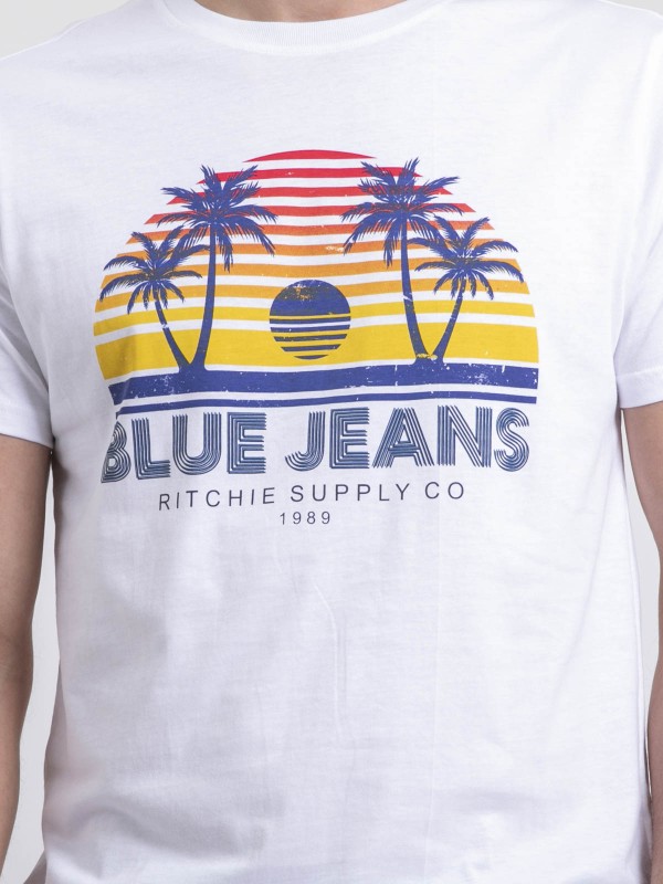 T-shirt col rond pur coton...