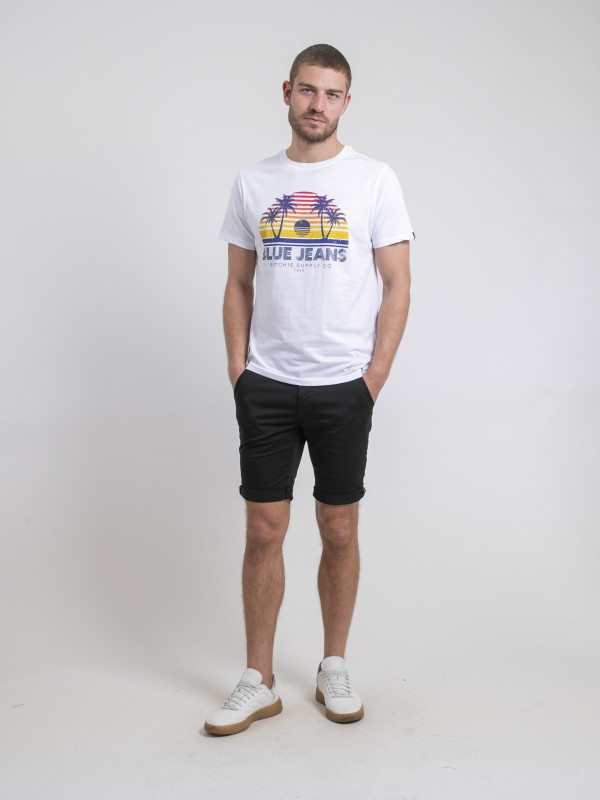 T-shirt col rond pur coton...