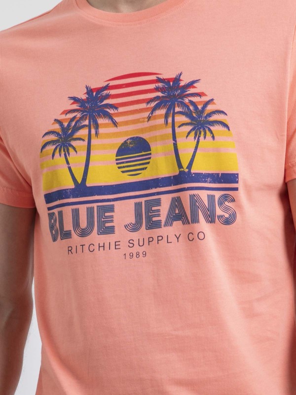 T-shirt col rond pur coton...