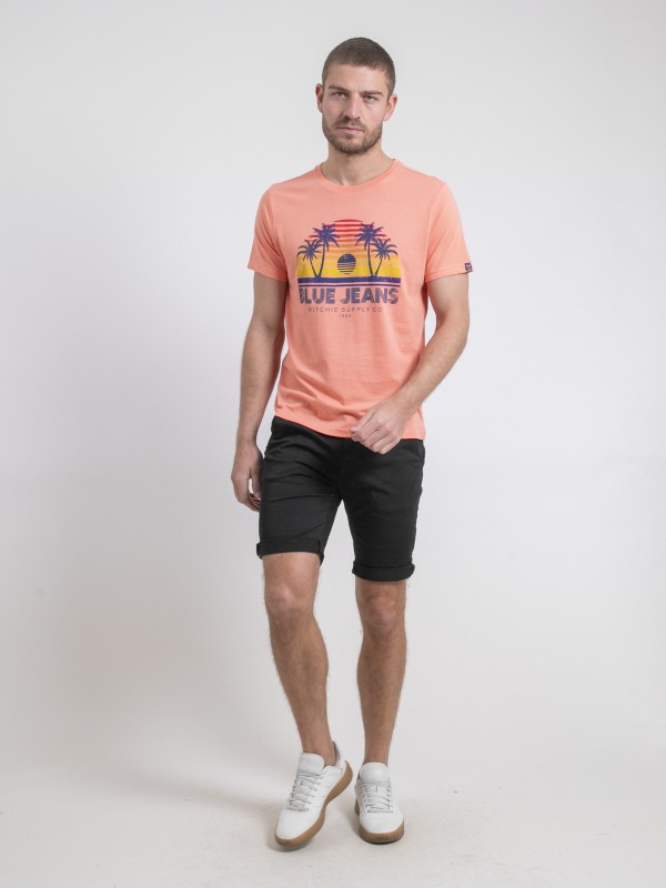 T-shirt col rond pur coton...