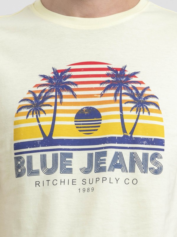 T-shirt col rond pur coton...