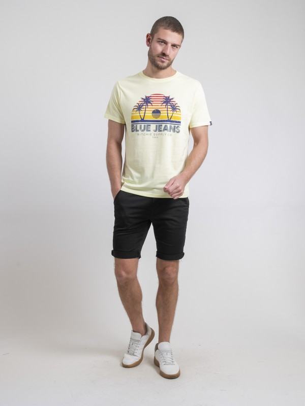 T-shirt col rond pur coton...