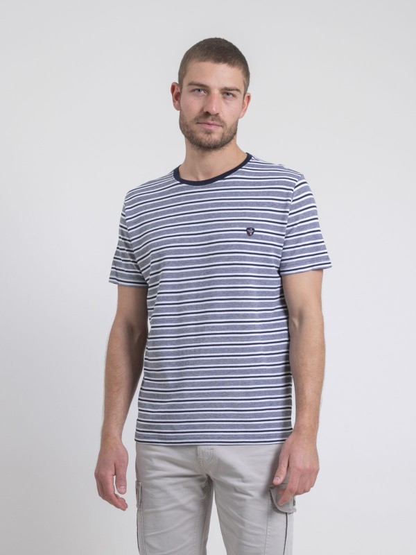 T-shirt col rond rayures...