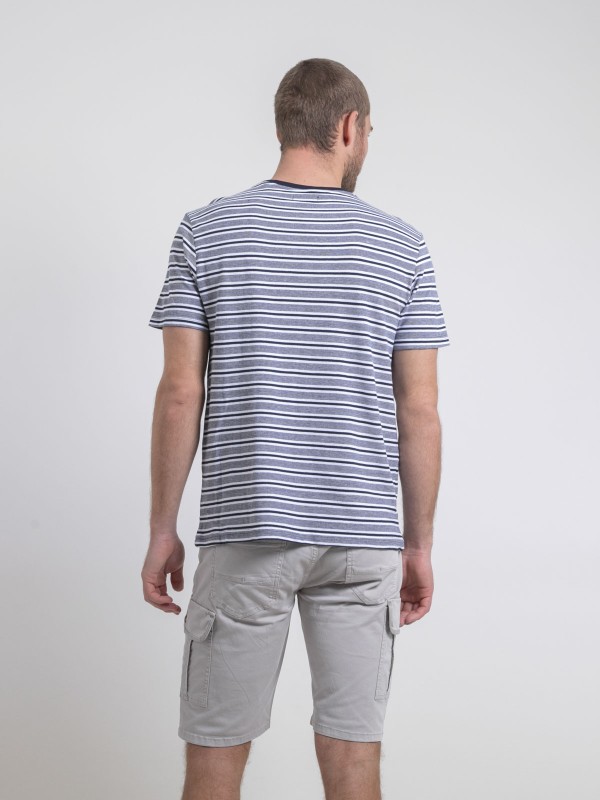 T-shirt col rond rayures...