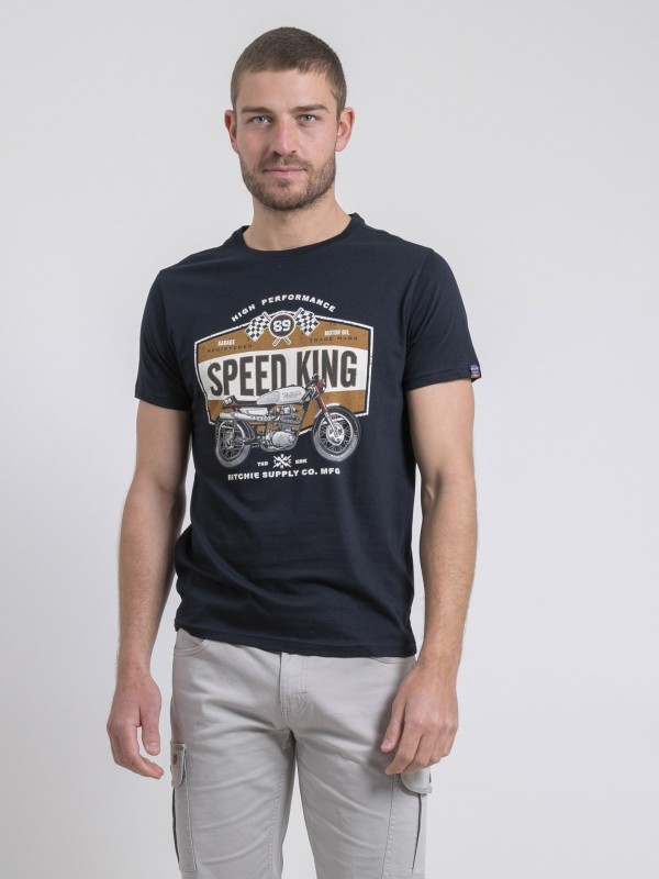 T-shirt col rond pur coton...