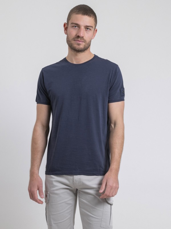 T-shirt col rond pur coton...