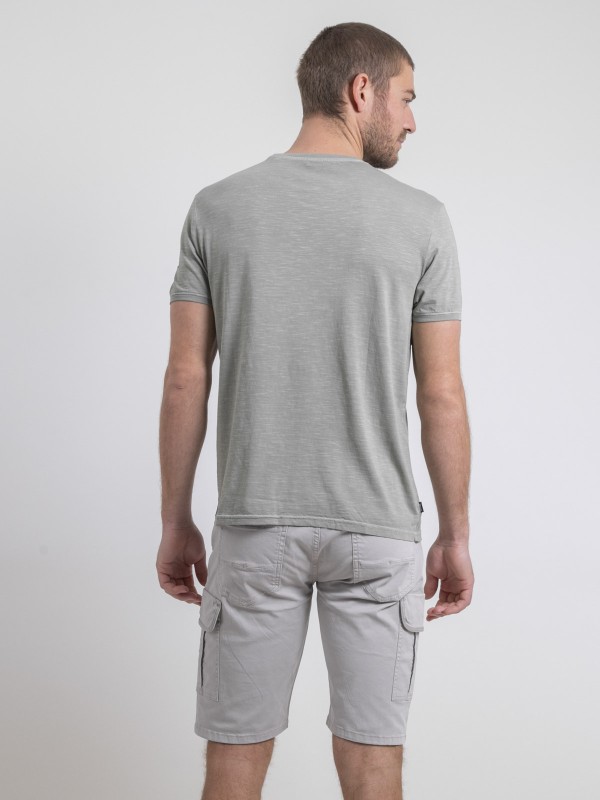 T-shirt col rond pur coton...