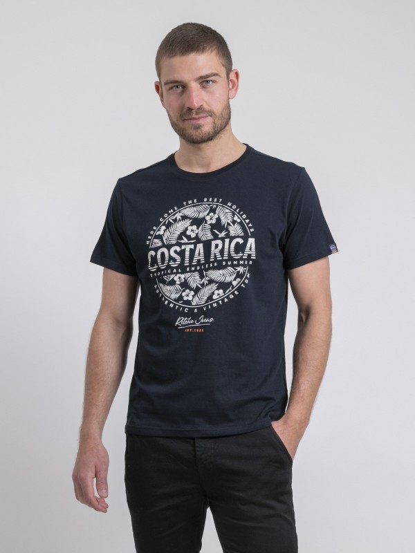 T-shirt col rond pur coton...