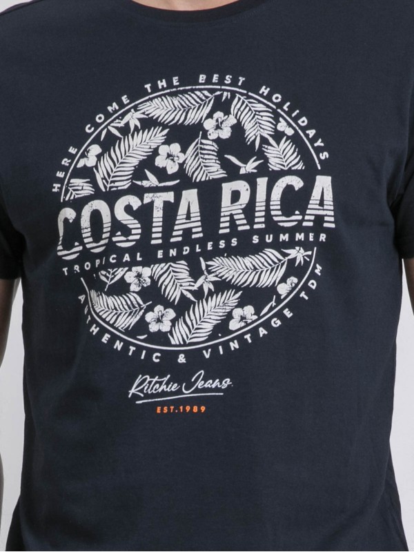 T-shirt col rond pur coton...