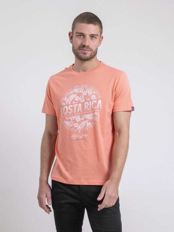 T-shirt col rond pur coton...