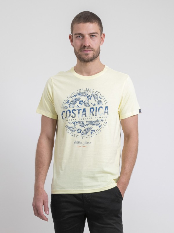 T-shirt col rond pur coton...