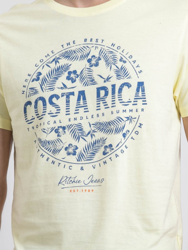 T-shirt col rond pur coton...