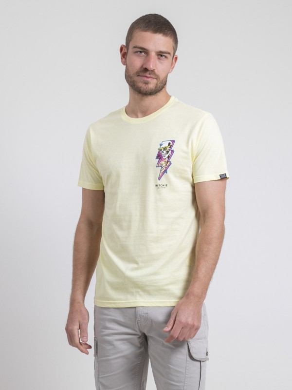 T-shirt col rond pur coton...