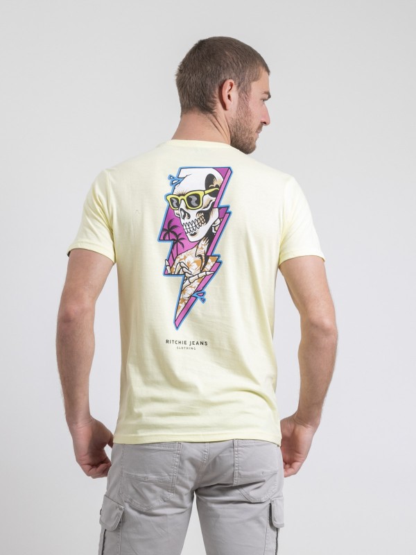 T-shirt col rond pur coton...