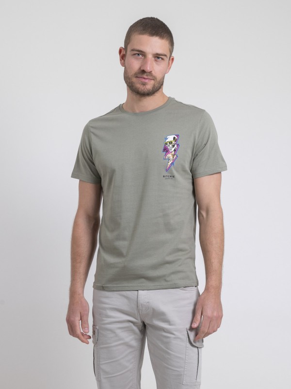 T-shirt col rond pur coton...