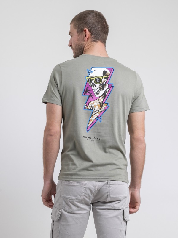 T-shirt col rond pur coton...