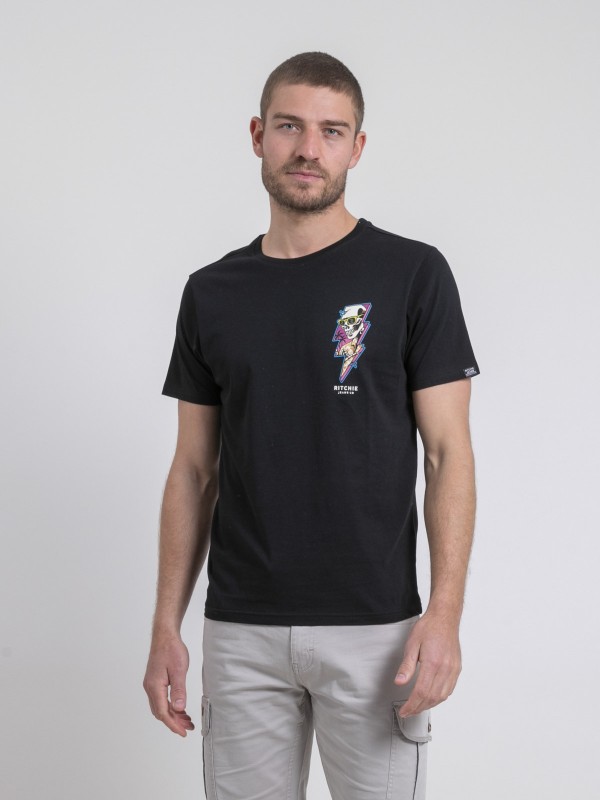 T-shirt col rond pur coton...