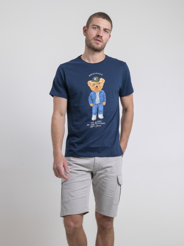 T-shirt col rond pur coton...