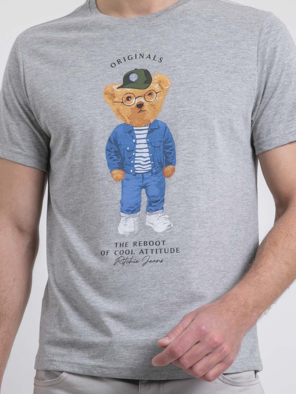 T-shirt col rond pur coton...