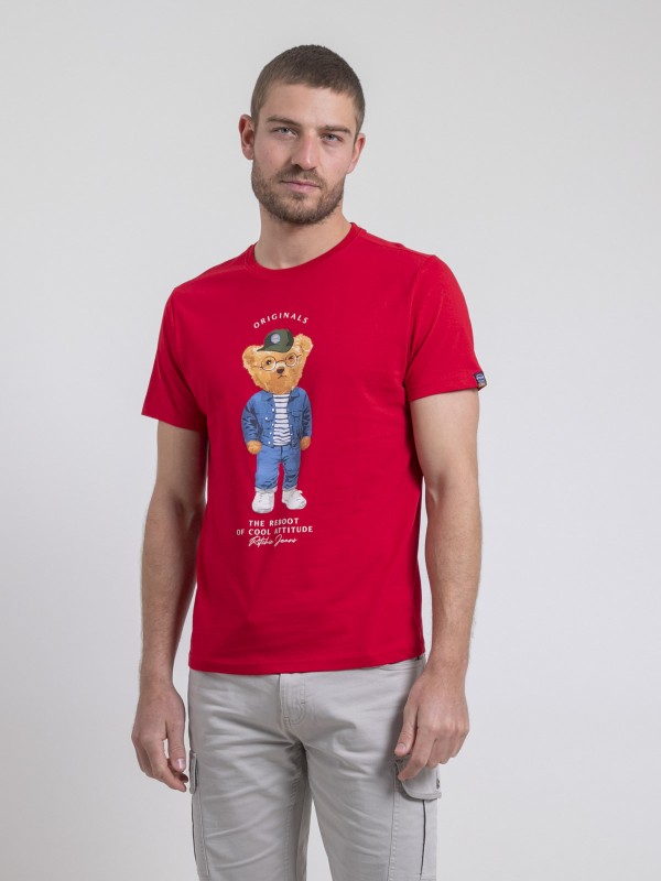 T-shirt col rond pur coton...