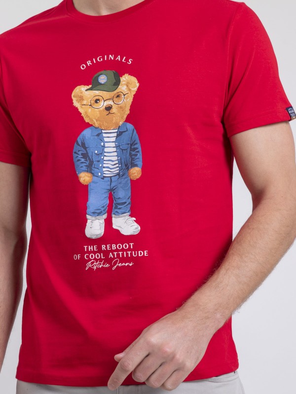 T-shirt col rond pur coton...