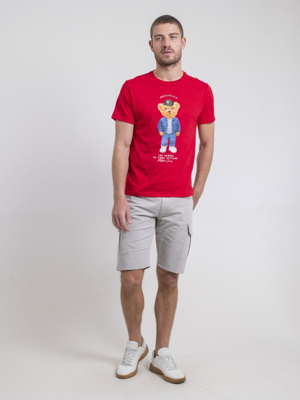 T-shirt col rond pur coton...