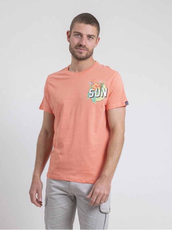 T-shirt col rond pur coton...