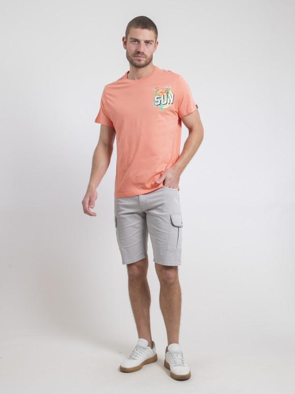 T-shirt col rond pur coton...