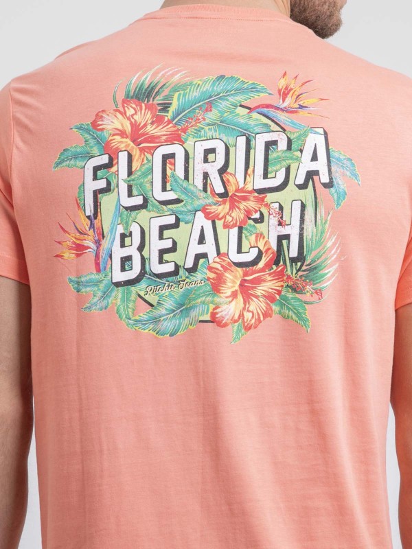 T-shirt col rond pur coton...