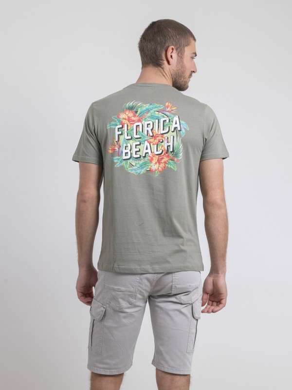 T-shirt col rond pur coton...