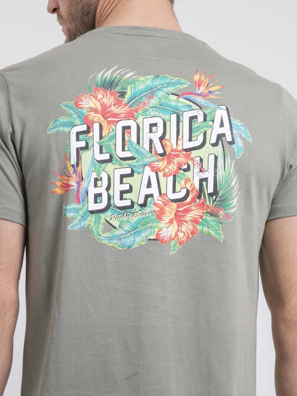 T-shirt col rond pur coton...