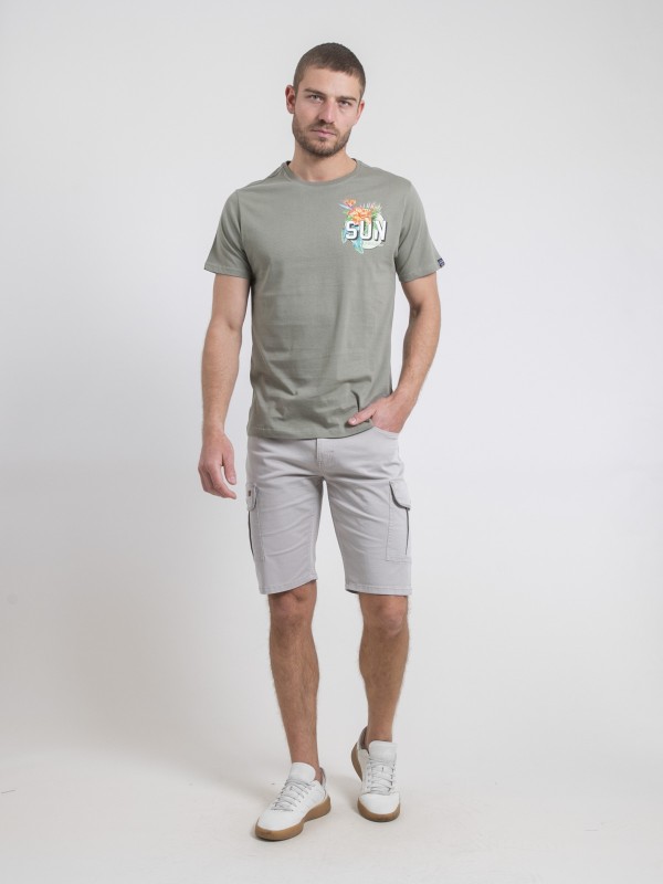 T-shirt col rond pur coton...