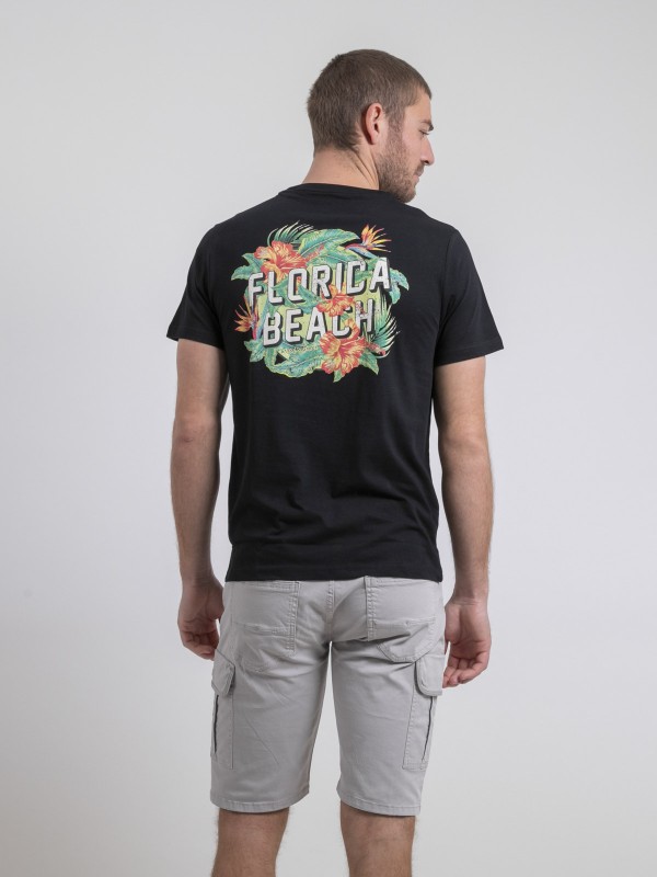 T-shirt col rond pur coton...