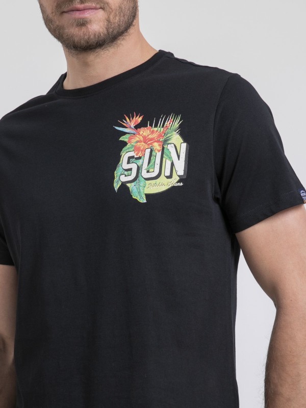 T-shirt col rond pur coton...