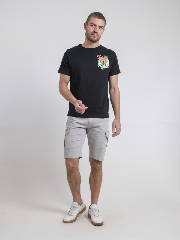 T-shirt col rond pur coton...