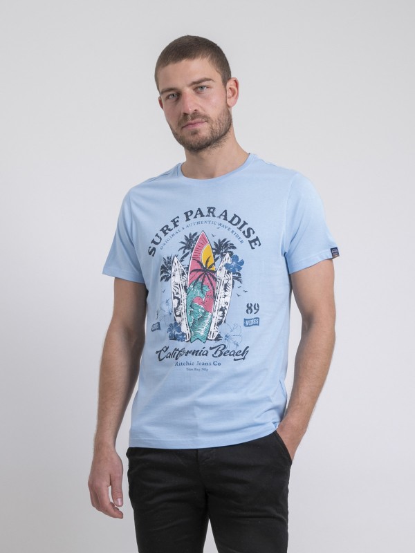 T-shirt col rond pur coton...