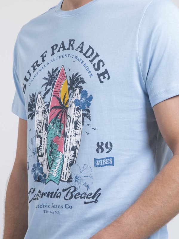 T-shirt col rond pur coton...