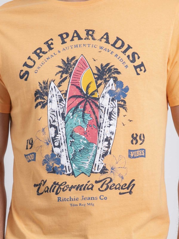 T-shirt col rond pur coton...