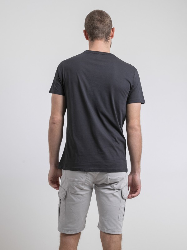 T-shirt col rond pur coton...