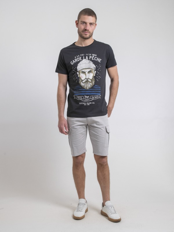 T-shirt col rond pur coton...
