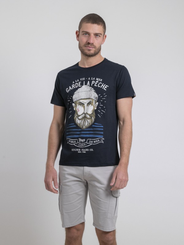 T-shirt col rond pur coton...