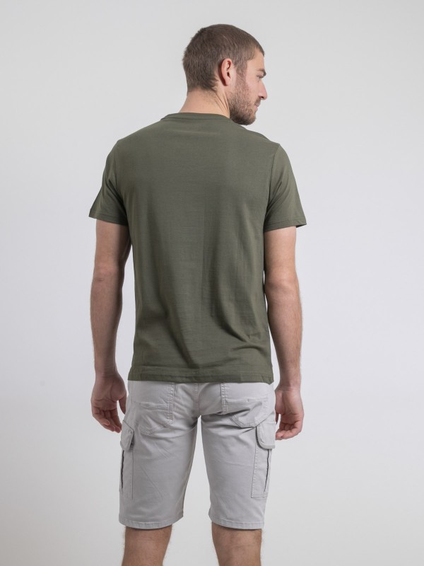 T-shirt col rond pur coton...