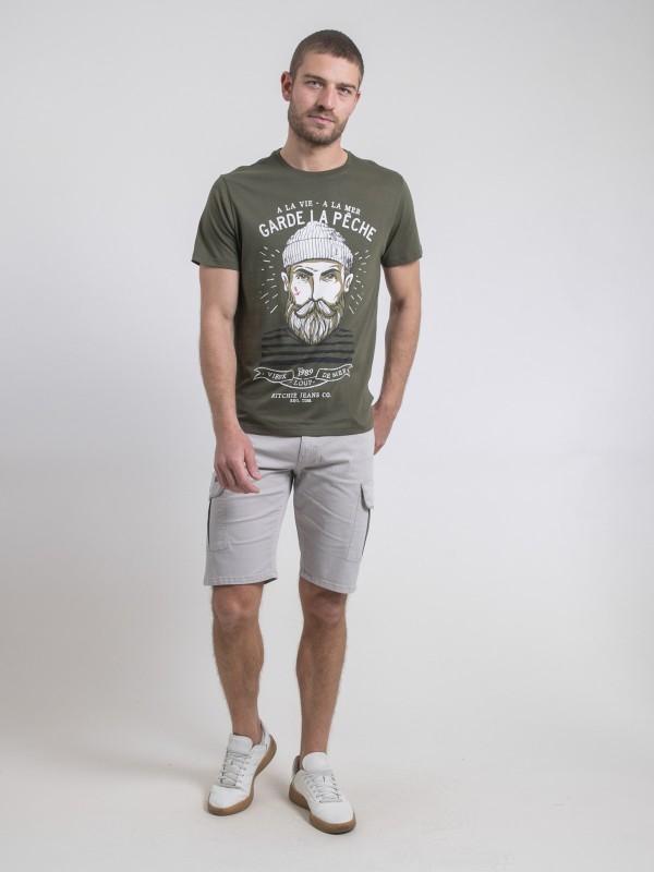 T-shirt col rond pur coton...