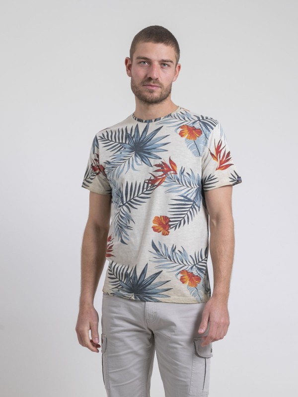 T-shirt col rond pur coton...