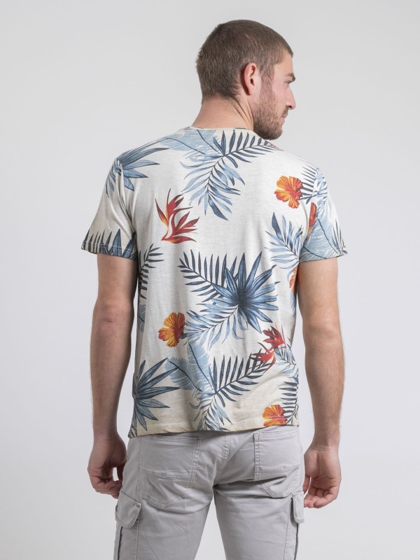 T-shirt col rond pur coton...