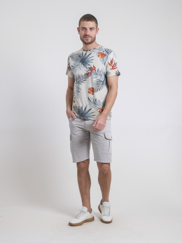 T-shirt col rond pur coton...