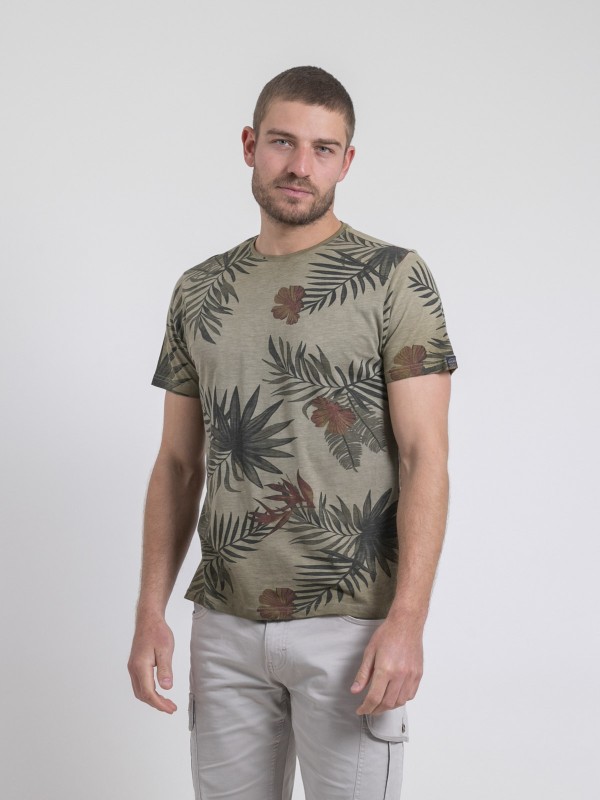 T-shirt col rond pur coton...