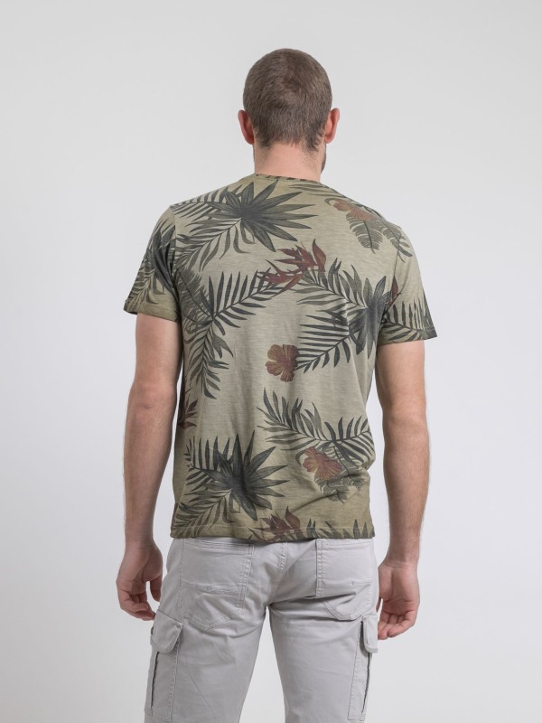 T-shirt col rond pur coton...